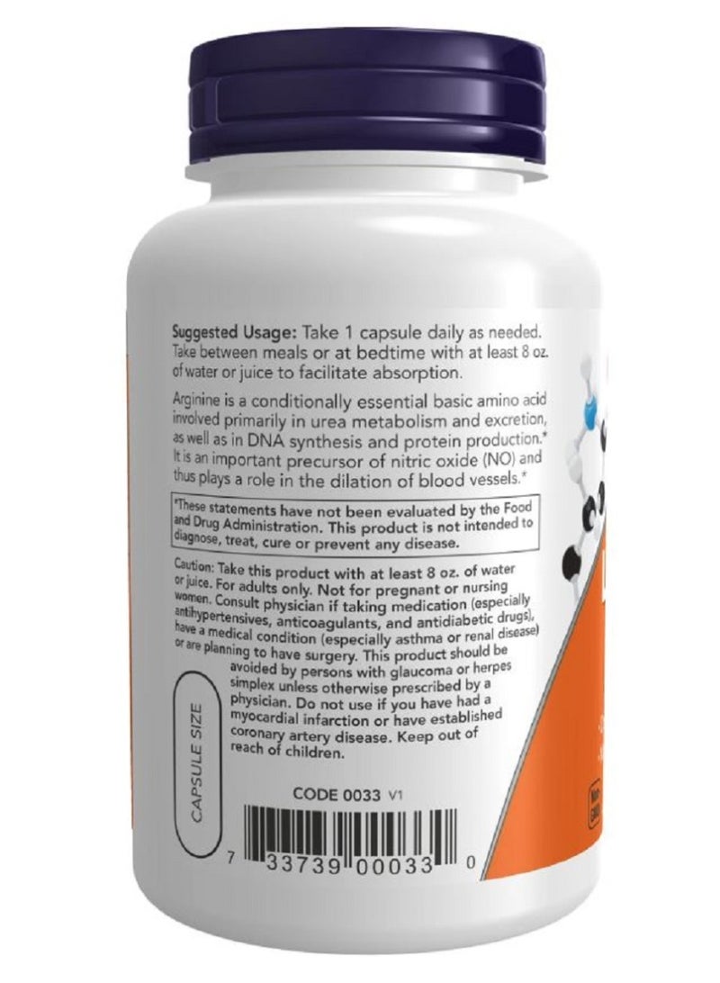 now L-Arginine - 700 mg - 180 Vegetarian Capsules - Image 3